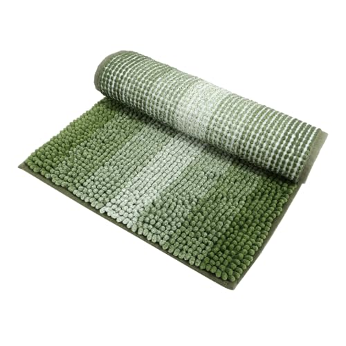 UTHCLO rutschfeste Chenille Badematte Wasserabsorbierend Badteppich Streifen Design Weicher Teppich für Badezimmer Küche Wohnräume von UTHCLO