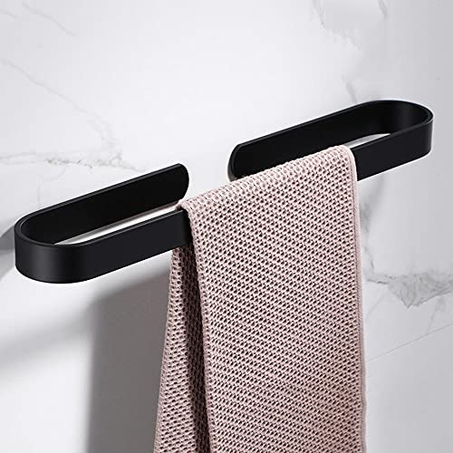 Handtuchhalter Handtuchstange Handtuchhalter Kein Bohren Handtuchhalter Schwarz Wandmontage Einzelstange Klebefläche Aluminium for Toilette Badezimmer-30cm Badezimmer-Hardware ( Size : 40cm ) von UTHTY