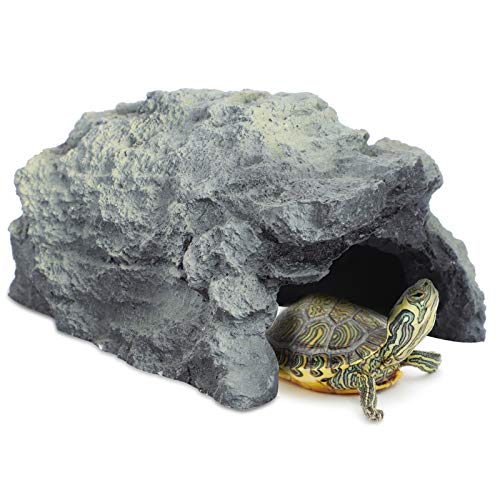 UTHTY Simulation Steinhöhle Schildkröten Versteck Unterschlupf Haus Landschaft Flachdach Skorpion Gecko Spinne Unterschlupf for Reptilien Aquarium Aquarium Ornament von UTHTY