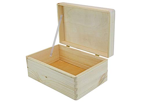 Holzbox mit Deckel (klein) - Kiefernholz naturbelassen - Truhe - Aufbewahrungsbox - Geschenkidee von UTI GmbH