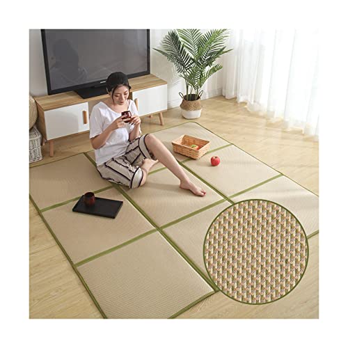 UTILES Tatami-Rattan-Matte, japanische Bodenmatte, Faltbare Rattan-Matte, Kühlunterlage, 77 '' x 77 '' Futon-Matratze, rutschfeste Krabbelmatten von UTILES