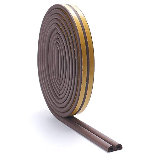 1Pc 5m Selbstklebende D-Typ Türen Windows Schaum Dichtung Streifen Schallschutz Kollision Vermeidung Gummi Dichtung Streifen Aufkleber ER(Brown) von UTLODY