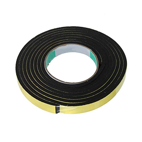 5m selbstklebende EVA-Schaumband Türdichtungsstreifen Geräuschisolierung Schalldichte Antikollisionsfensterspalt-Zugluft-Hardware ER(10mm Black) von UTLODY