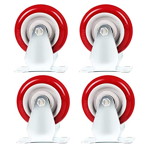 Ersatz-Lenkrollen, 4er Set Lenkrollen Möbelrollen Plattentransportwagen for Arbeitstisch/Tisch Tragkraft 300kg(4pcs Fixed,4inch/100mm) von UTLODY