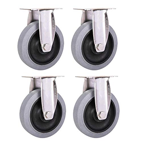 Ersatz-Lenkrollen, 4er Set Möbel-Lenkrollen, Schwerlast-Industrie-Transportrollen mit Bremse, Trolley-Rad, Ersatzrad(4pcs Fixed,65mm/2.5inch) von UTLODY