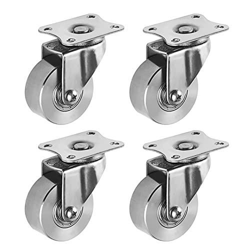 Ersatz-Lenkrollen, 50 mm/2 Zoll Edelstahl-Lenkrollen Richtungsbremsrollen Ersatzmöbel Tragkraft kg/1 Stück for Trolley/Nachttisch/Fußhocker/A(B(4 pcs)) von UTLODY