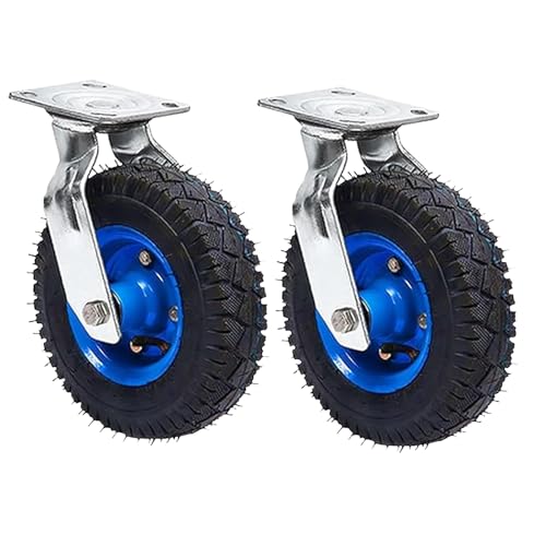 Ersatz-Lenkrollen, Gummi-Trolley-Räder, pneumatische Lenkrolle, feste Lenkrollen mit Bremsen – robuste, stumme Rollen for Möbel(10" swivel) von UTLODY