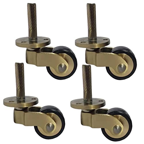 Ersatz-Lenkrollen, Kleine antike Lenkrollen, Möbelrollen aus massivem poliertem Messing, 360° drehbare Gummiräder, mit Schrauben, Ersatz for Möbel, Sofa, Stuhl, Schrank, Tragkraft 150 kg, 4er-Set(C) Ersatz-Lenkrollen, Kleine antike Lenkrollen, Möbelrollen aus massivem poliertem Messing, 360° drehbare Gummiräder, mit Schrauben, Ersatz for Möbel, Sofa, Stuhl, Schrank, Tragkraft 150 kg, 4er-Set(C) von UTLODY