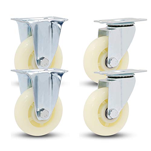 Ersatz-Lenkrollen, Lenkrollen, Schwerlastmöbelrollen, Industrierollen, 360 Grad geräuschlose Schwenkplatten, Ersatzrad for Karren, Werkbankwagen, 4er-Pack, Weiß/Ständer/125 mm(Stand+universal,125Mm) von UTLODY