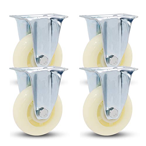 Ersatz-Lenkrollen, Lenkrollen, Schwerlastmöbelrollen, Industrierollen, 360 Grad geräuschlose Schwenkplatten, Ersatzrad for Karren, Werkbankwagen, 4er-Pack, Weiß/Ständer/125 mm(Stand,75Mm) von UTLODY
