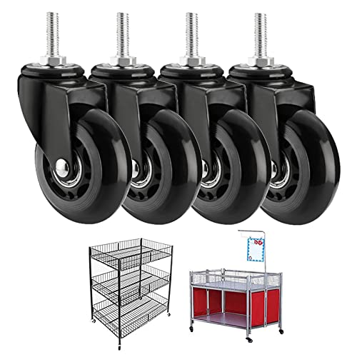 Ersatz-Lenkrollen, Lenkrollen mit Zapfen M8 x 25 mm M10 for Möbel Transporträder Bremsen Ersatz Kinderbetten Trolleys Werkbänke(4 Swivel,M8*25mm) von UTLODY