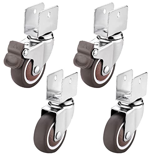 Ersatz-Lenkrollen, Packung mit kleinen Lenkrollen, 32 mm, bewegliche Möbel, U-förmige Halterungsräder TPE-Gummi, 360° drehbar, Blumenständer, Couchtisch, Bettschrauben(2brake+2universal,16.2mm/0.6in) Ersatz-Lenkrollen, Packung mit kleinen Lenkrollen, 32 mm, bewegliche Möbel, U-förmige Halterungsräder TPE-Gummi, 360° drehbar, Blumenständer, Couchtisch, Bettschrauben(2brake+2universal,16.2mm/0.6in) von UTLODY