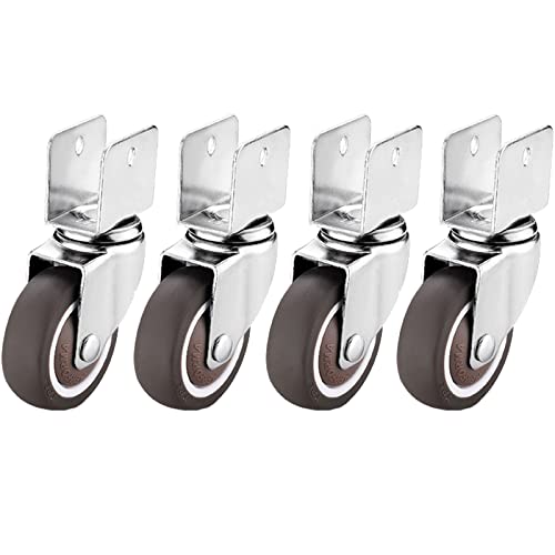 Ersatz-Lenkrollen, Packung mit kleinen Lenkrollen, 32 mm, bewegliche Möbel, U-förmige Halterungsräder TPE-Gummi, 360° drehbar, Blumenständer, Couchtisch, Bettschrauben(4*universal,18.2mm/0.7in) von UTLODY