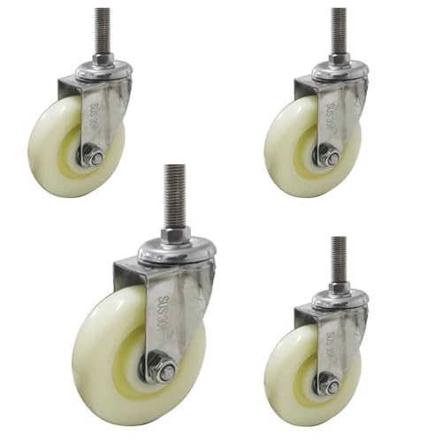 Ersatz-Lenkrollen, Robuste 5-Zoll-Lenkrollen mit Feststellfunktion, Nylon-Lenkrolle M20-Gewindeschaft, 4er-Set rutschfester Bremse for Möbel/Werkbänke(Swivel,M20*150) von UTLODY