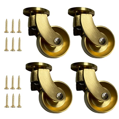 Ersatzräder, Massive Messingdrehräder - Antike Vintage-Goldfarbene Möbelräder, 4er-Pack - 360° Rotationslast 150 kg. Ersatz für Möbel, Sofa, Sessel, Schrank von UTLODY