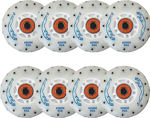 Inline-Skate-Räder, Ersatzräder for Outdoor-Speed-Skating-Schuhe mit Hochgeschwindigkeitslagern, Flash-Räder 90A 72 mm/76 mm/80 mm(Blue,76mm) von UTLODY