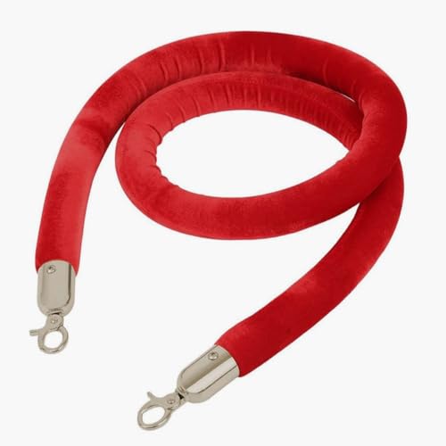 Seilabsperrständer, Seilabsperrung mit polierten Druckknöpfen, schwarze Pfostenwarteschlange(Red Silver,1m/3.3ft) von UTLODY