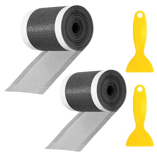 UTMACH 2 Stück 20m Abfluss Haarfänger Dusche Abfluss 10cm/7cm Abflusssieb Dusche Einweg Duschabfluss Mesh Aufkleber Abflusssieb Dusche Selbstklebend mit 2 Plastikspachtel für Badewanne Küche Bad von UTMACH