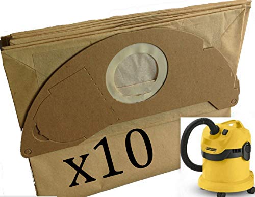 UTP 10 x starke Staubbeutel und Filterbeutel, kompatibel mit Kärcher WD2.200 MV2 IPX4 WD2240 6.904-322.0 WD2 MV2 A2201/2204/2504 Staubsauger von UTP