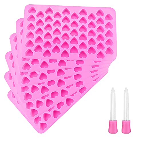 UTRUGAN 6 Stück Silikon Formen Herz Pralinenform Silikon Herz Schokoladenform Backform Bonbon Form mit 2 PCS 5 ML Rosa Tropfer für die Herstellung von Süßigkeiten, Schokolade von UTRUGAN