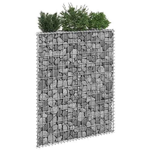 Gabionen-Hochbeet Trapezform Verzinkter Stahl blumenkübel Outdoor pflanztopf Outdoor for Terrasse Außen 80x20x100 cm von UTSRABFA
