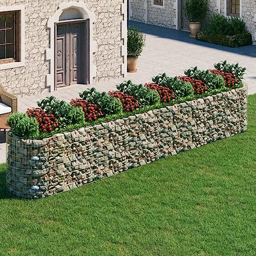 Gabionen-Hochbeet Verzinktes Eisen pflanztopf Outdoor pflanzentopf for Außen Terrasse 600x100x100 cm von UTSRABFA