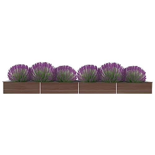 Garten-Hochbeet Verzinkter Stahl blumenkübel Outdoor pflanztopf Outdoor for Garten Terrasse 600x80x45 cm Braun von UTSRABFA