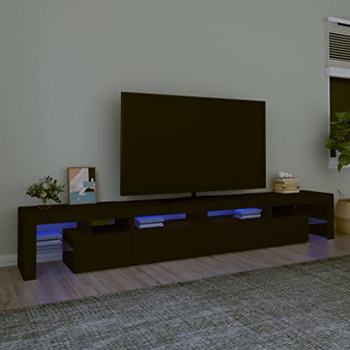TV-Schrank mit LED-Leuchten Schwarz TV-Schrank mit LED-Beleuchtung und Stauraum, modernes Design für Wohnzimmer und Heimkino. 260x36,5x40 cm TV-Schrank mit LED-Leuchten Schwarz TV-Schrank mit LED-Beleuchtung und Stauraum, modernes Design für Wohnzimmer und Heimkino. 260x36,5x40 cm von UTSRABFA