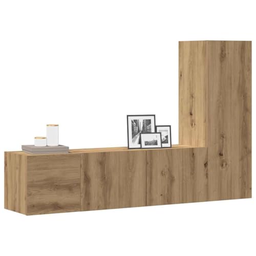 TV-Wandschränke 3 STK. Artisan-Eiche Holzwerkstoff Wandmontierter TV-Schrank mit Stauraum, modernes Design für Entertainment-Zubehör. TV-Wandschränke 3 STK. Artisan-Eiche Holzwerkstoff Wandmontierter TV-Schrank mit Stauraum, modernes Design für Entertainment-Zubehör. von UTSRABFA