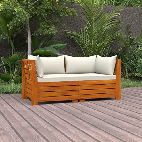 UTSRABFA 2-Sitzer-Gartensofa mit Kissen Massivholz Akazie von UTSRABFA