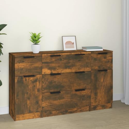 UTSRABFA 3-TLG. Sideboard-Set Räuchereiche Holzwerkstoff gartenschrank gartenschrank for Büro Wohnzimmer von UTSRABFA