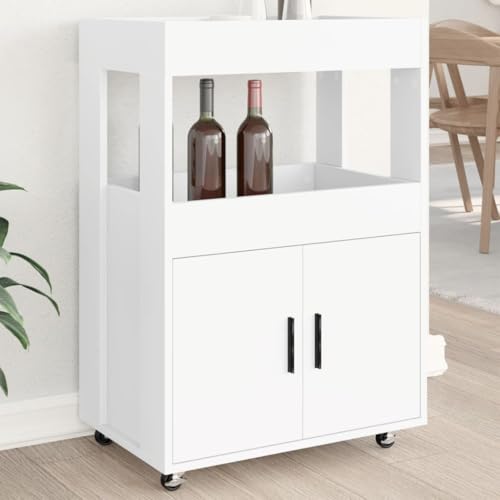 UTSRABFA Barwagen Weiß gartenschrank gartenschrank for Wohnzimmer Büro 60x39,5x89 cm Holzwerkstoff von UTSRABFA