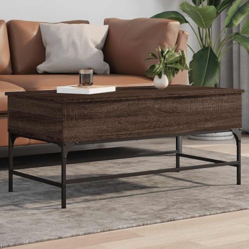 UTSRABFA Couchtisch Braun Eichen-Optik Tisch Wohnzimmer Couchtische for Innenraum Esszimmer 100x50x45 cm Holzwerkstoff Metall UTSRABFA Couchtisch Braun Eichen-Optik Tisch Wohnzimmer Couchtische for Innenraum Esszimmer 100x50x45 cm Holzwerkstoff Metall von UTSRABFA