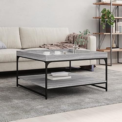 UTSRABFA Couchtisch Grau Sonoma couchtisch Tisch Wohnzimmer for Esszimmer Wohnzimmer 80x80x45 cm Holzwerkstoff und Eisen UTSRABFA Couchtisch Grau Sonoma couchtisch Tisch Wohnzimmer for Esszimmer Wohnzimmer 80x80x45 cm Holzwerkstoff und Eisen von UTSRABFA