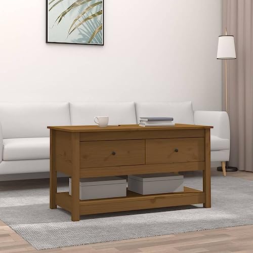 UTSRABFA Couchtisch Honigbraun beistelltisch Couch Tisch for Innenraum Wohnzimmer 102x49x55 cm Massivholz Kiefer von UTSRABFA