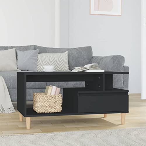 UTSRABFA Couchtisch Schwarz Tisch Wohnzimmer Wohnzimmer möbel for Esszimmer Innenraum 90x49x45 cm Holzwerkstoff von UTSRABFA