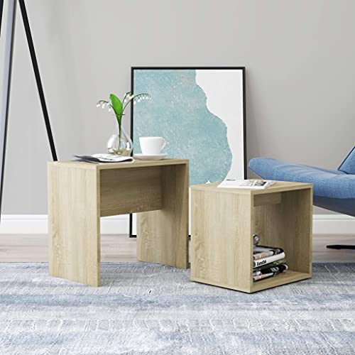 UTSRABFA Couchtisch-Set Sonoma-Eiche beistelltisch Tisch Wohnzimmer for Innenraum Esszimmer 48 x 30 x 45 cm Holzwerkstoff UTSRABFA Couchtisch-Set Sonoma-Eiche beistelltisch Tisch Wohnzimmer for Innenraum Esszimmer 48 x 30 x 45 cm Holzwerkstoff von UTSRABFA
