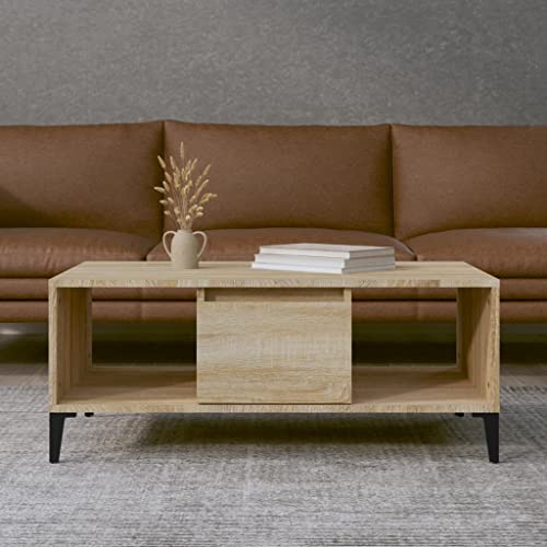 UTSRABFA Couchtisch Sonoma-Eiche wohnzimmertisch couchtisch for Esszimmer Wohnzimmer 90x50x36,5 cm Holzwerkstoff von UTSRABFA