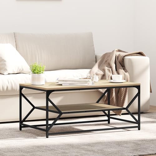 UTSRABFA Couchtisch mit Ablage Sonoma Eiche beistelltisch Couchtische for Innenraum Esszimmer 90x50x40 cm Holzwerkstoff UTSRABFA Couchtisch mit Ablage Sonoma Eiche beistelltisch Couchtische for Innenraum Esszimmer 90x50x40 cm Holzwerkstoff von UTSRABFA