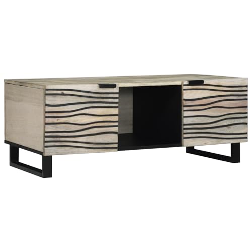 UTSRABFA Couchtisch mit Regal mit Speicher mit Tür Weiß, Schwarz couchtisch Tisch Wohnzimmer for Innenraum Esszimmer 100 x 50 x 40 cm von UTSRABFA