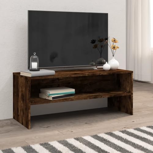 UTSRABFA Fernsehschrank TV Bank Sideboard Phonoschrank TV-Schrank Räuchereiche 100x40x40 cm Holzwerkstoff Geeignet für Wohnzimmer, Schlafzimmer, Kinoraum, Wohnung von UTSRABFA