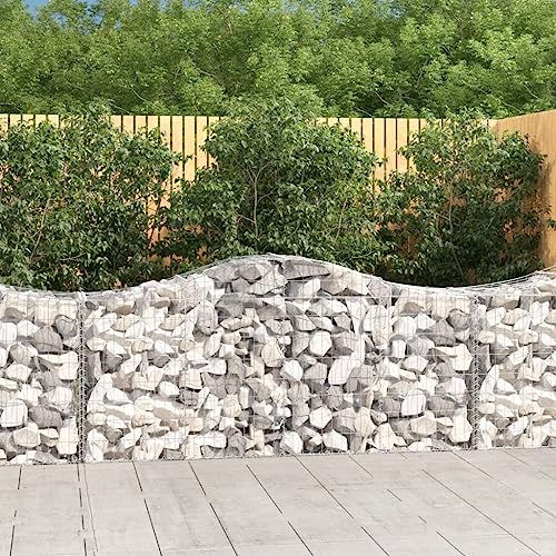 UTSRABFA Gabione mit Hochbogen pflanzkübel pflanztopf Outdoor for Garten Terrasse 200x50x80/100 cm Verzinktes Eisen von UTSRABFA