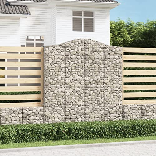 UTSRABFA Gabionen mit Hochbogen 3 STK. pflanzentopf blumenkübel Outdoor for Außen Garten 200x30x220/240cm Verzinktes Eisen von UTSRABFA