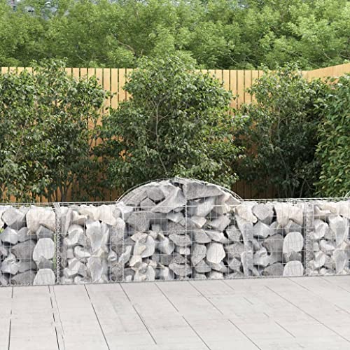 UTSRABFA Gabionen mit Hochbogen 4 STK. pflanztopf Outdoor pflanzentopf for Innen Terrasse 200x50x60/80 cm Verzinktes Eisen von UTSRABFA