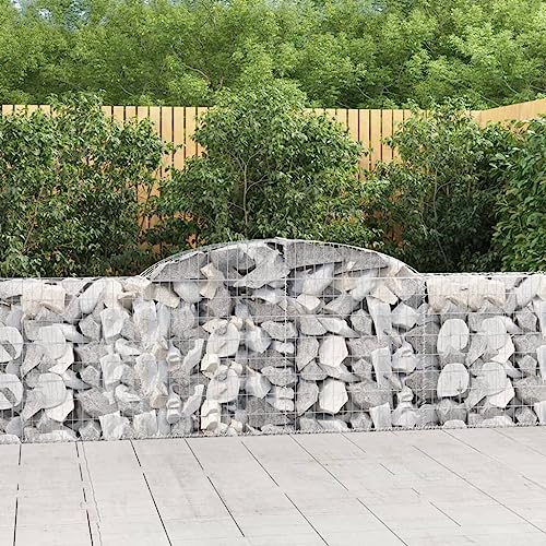 UTSRABFA Gabionen mit Hochbogen 6 STK. blumenkübel Outdoor pflanzenkübel for Terrasse Terrasse 300x30x80/100 cm Verzinktes Eisen von UTSRABFA