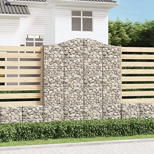 UTSRABFA Gabionen mit Hochbogen 6 STK. pflanzkübel pflanztopf Outdoor for Garten Außen 200x30x220/240cm Verzinktes Eisen von UTSRABFA
