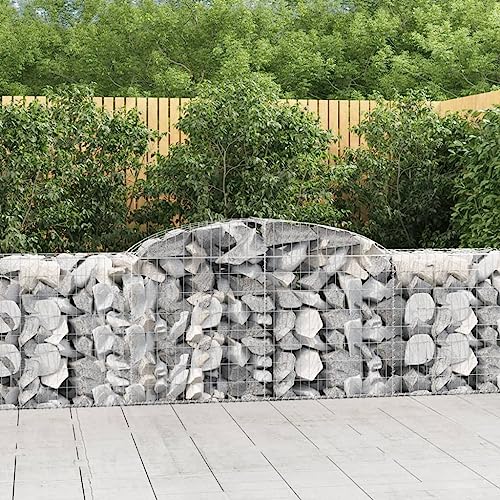 UTSRABFA Gabionen mit Hochbogen 7 STK. pflanzenkübel pflanztopf Outdoor for Innen Terrasse 300x50x80/100 cm Verzinktes Eisen von UTSRABFA