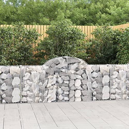UTSRABFA Gabionen mit Hochbogen 7 STK. pflanzenkübel pflanztopf Outdoor for Terrasse Terrasse 200x30x80/100 cm Verzinktes Eisen von UTSRABFA