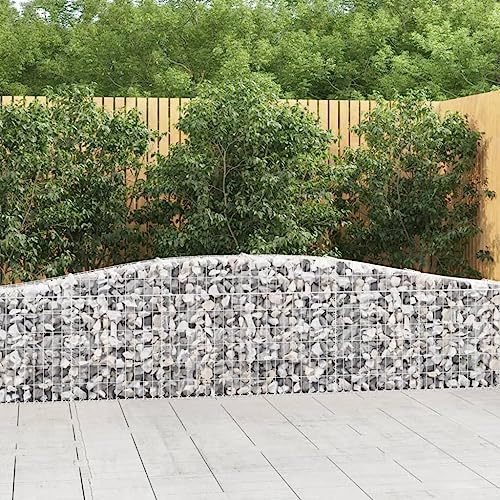 UTSRABFA Gabionen mit Hochbogen 7 STK. pflanztopf Outdoor pflanzkübel for Außen Terrasse 400x30x60/80 cm Verzinktes Eisen von UTSRABFA