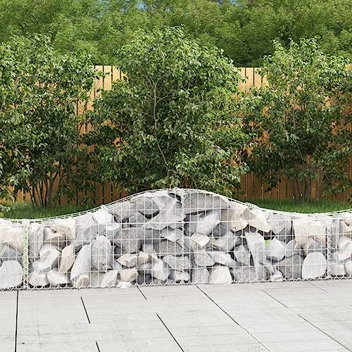 UTSRABFA Gabionen mit Hochbogen 8 STK. pflanzenkübel pflanztopf Outdoor for Garten Terrasse 200x30x40/60 cm Verzinktes Eisen von UTSRABFA